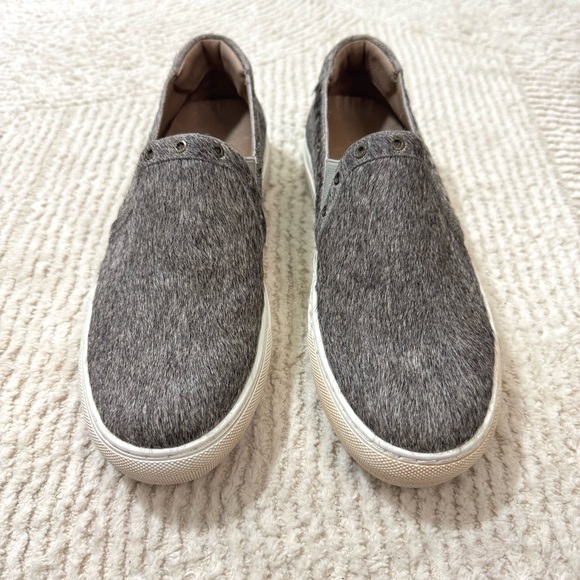 Chocolat Blu Noella Slip On Sneaker Grey Calf Hair Grommet Detail Size 39 US 8 - Picture 5 of 11